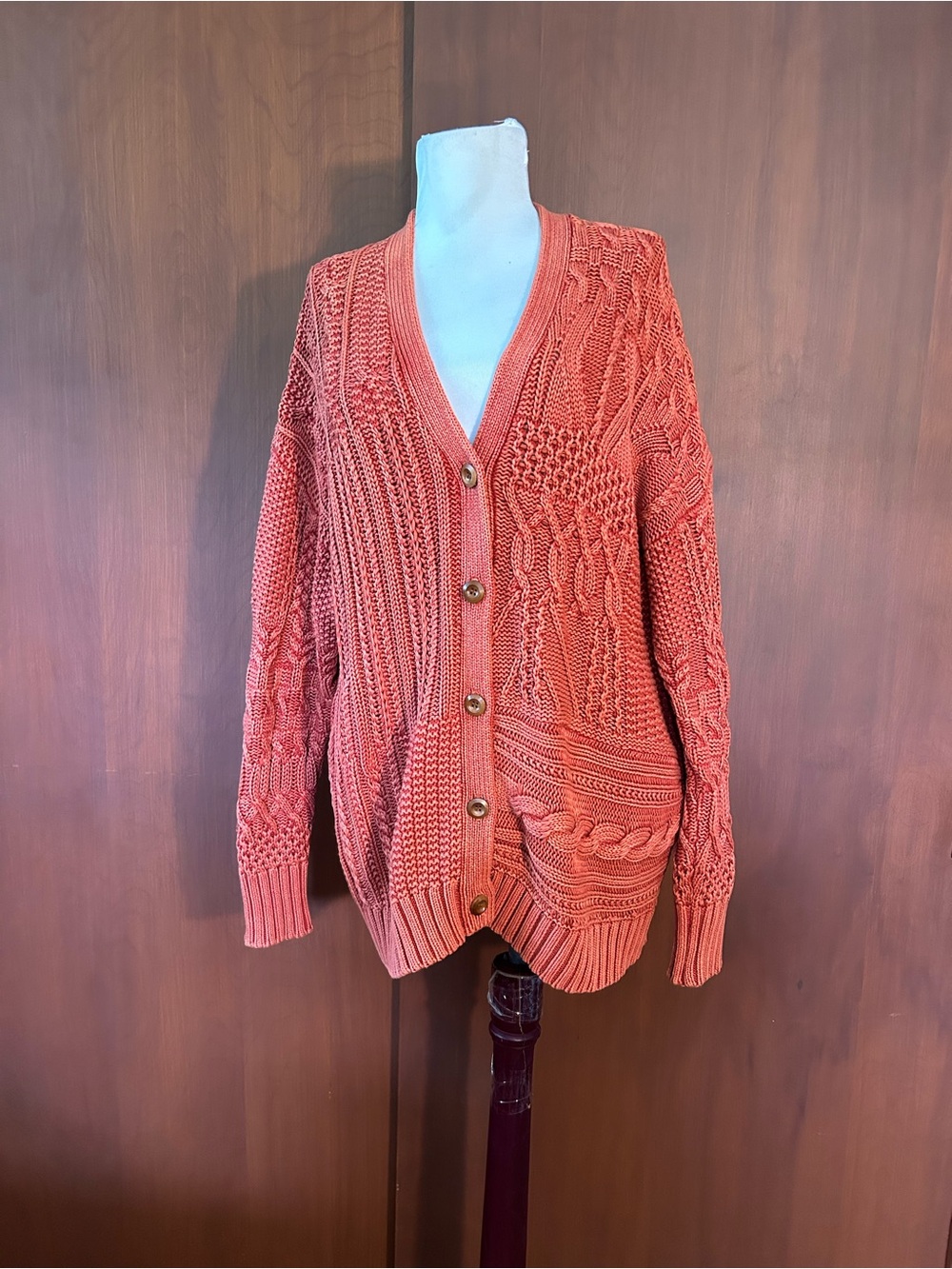 Sundance Women's Knit Cardigan Sweater in Burnt Orange